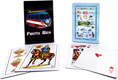 Puerto Rico Dominoes with 1 Puerto Rico Map Poker Cards - 1 Puerto Rico Surfer Briscas Card Bundle by El Pantry