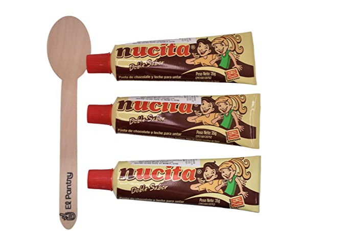 El Pantry Sindoni Nucita Bundle - Tubo Crema de Chocolate Doble Sabor - Double Cream With Hazelnut Chocolate And Milk Candy Food Snack, Pack of 3 with 1 El Pantry Spoon