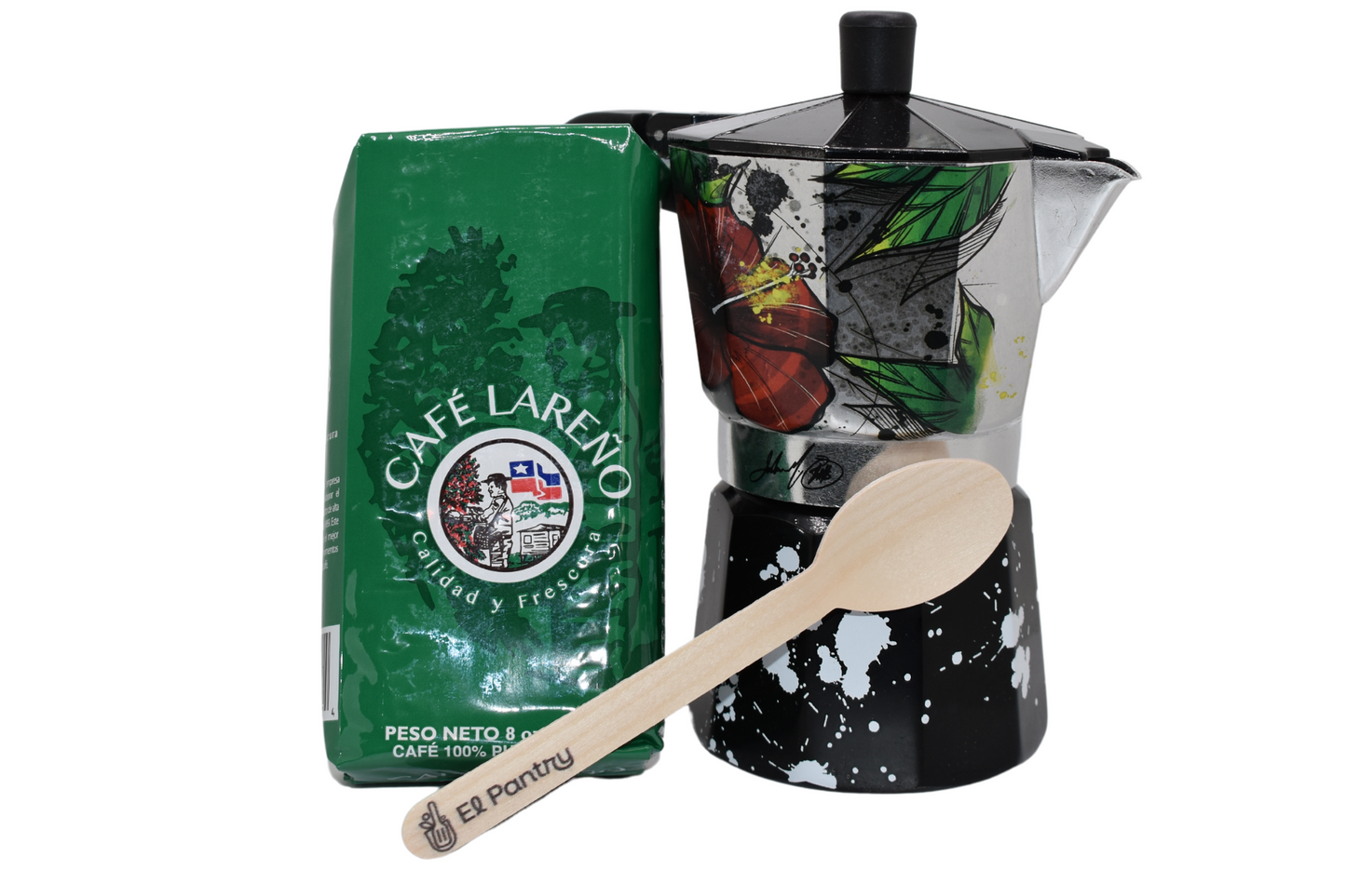 El Pantry Limited Edition Puerto Rican Artists Coffee Maker Custom Bundle Box (El Coqui, Cafe El Coqui)