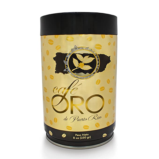 Cafe de Oro de Puerto Rico and Cafe Boricua Premium Specialty Coffee El Pantry Bundle, Includes 1 Can Cafe Oro 8.8 oz - 1 Can Cafe Boricua 8.8 oz - El Pantry Wooden Spoon